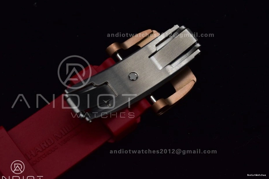 1:1 KVF Best NTPT Red on Dial Edition 1020 Strap Chrono A7750 RM011 Rubber ModernLook Crystal V Lotus 0215